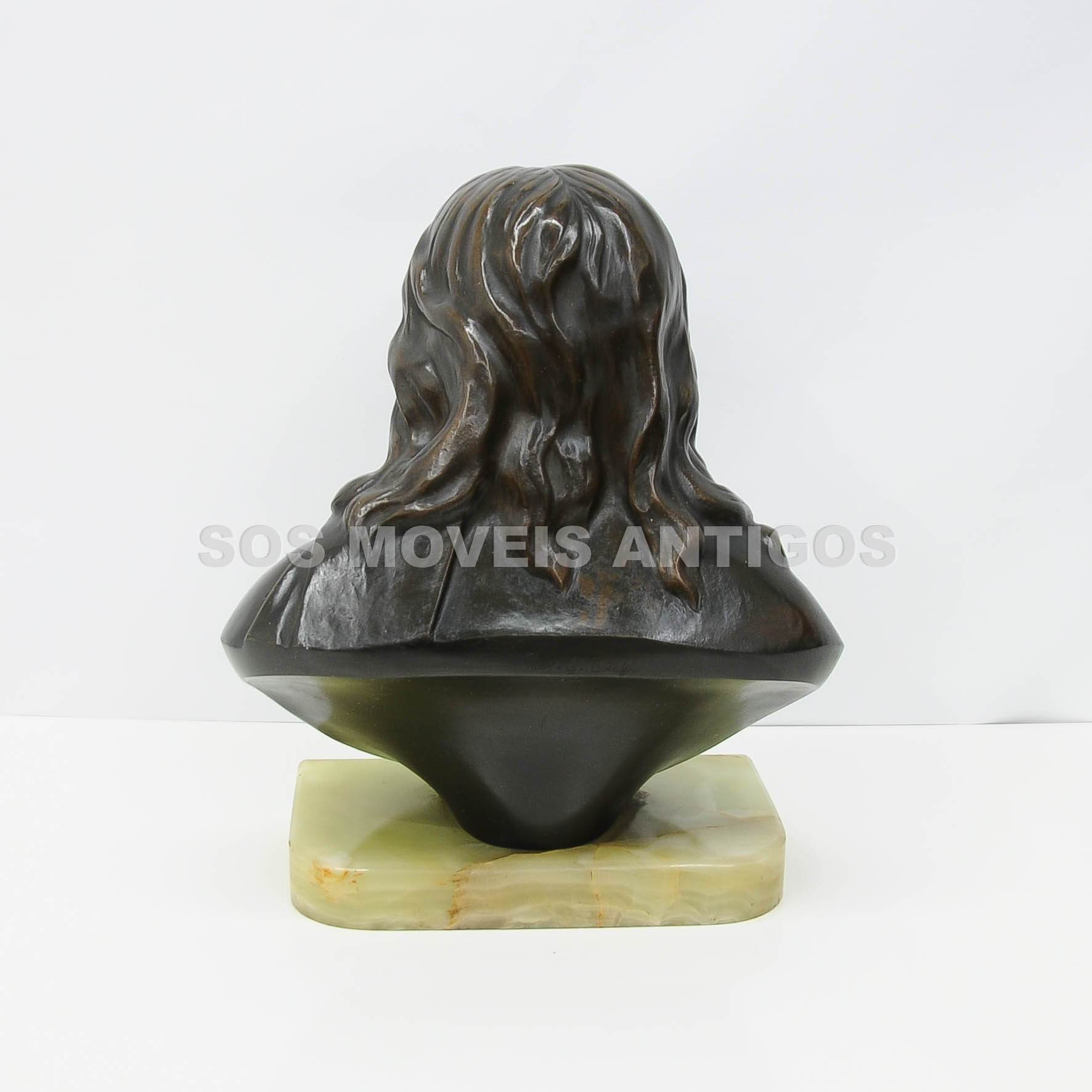 ESCULTURA REPRESENTANDO BUSTO SAGRADO A CORAÇÃO DE JESUS – SOSMOVEISANTIGOS – ANTIQUARIO SP (1)