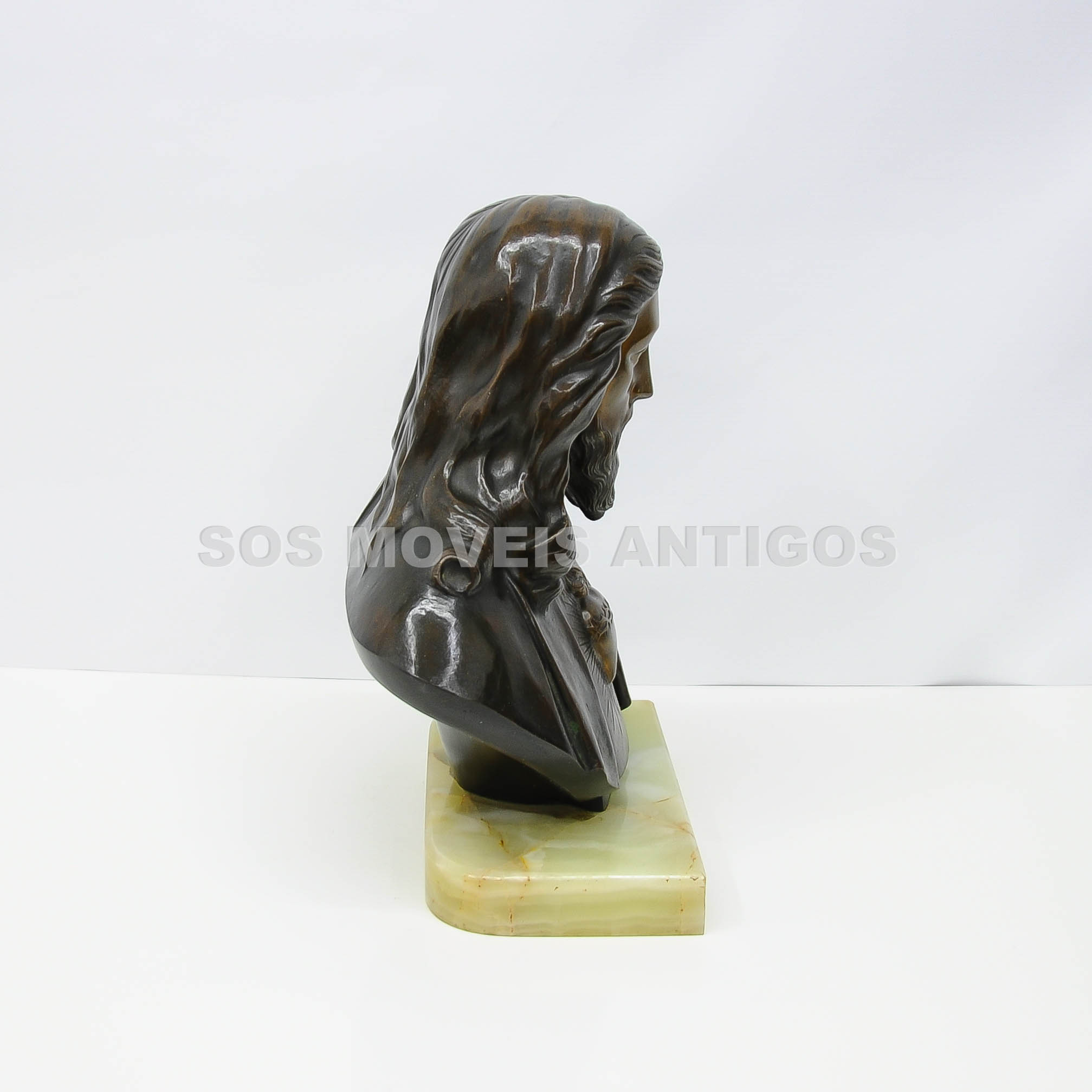 ESCULTURA REPRESENTANDO BUSTO SAGRADO A CORAÇÃO DE JESUS – SOSMOVEISANTIGOS – ANTIQUARIO SP (5)